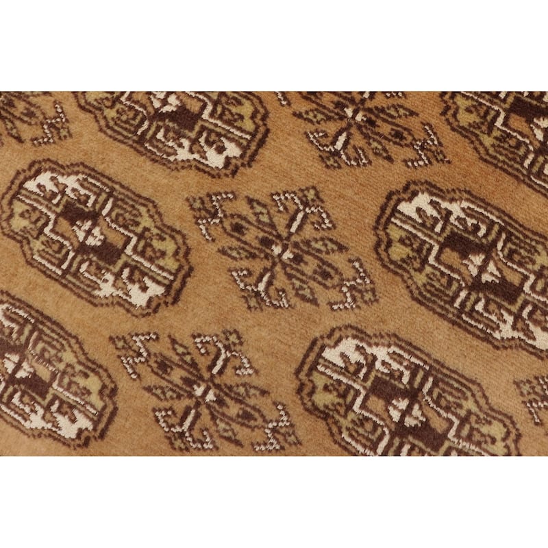 Rustic Bokhara Oswaldo Brown Beige Hand Knotted Runner - 2'8'' x 9'5''
