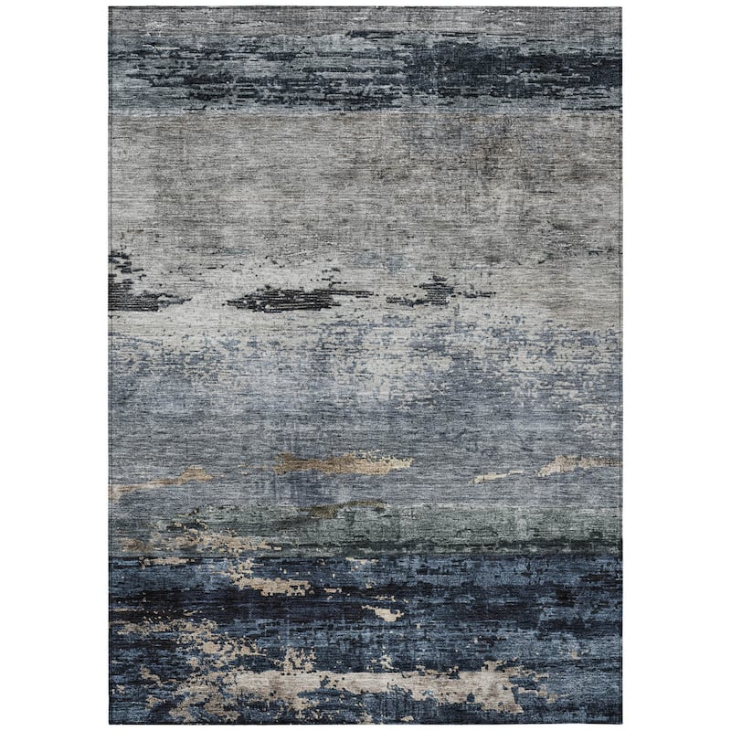HomeRoots Abstract Transitional Rectangle Outdoor Rug