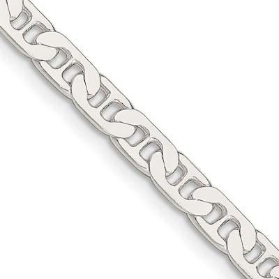 Curata 925 Sterling Silver 4.5mm Mariner Anchor Chain Necklace for Men