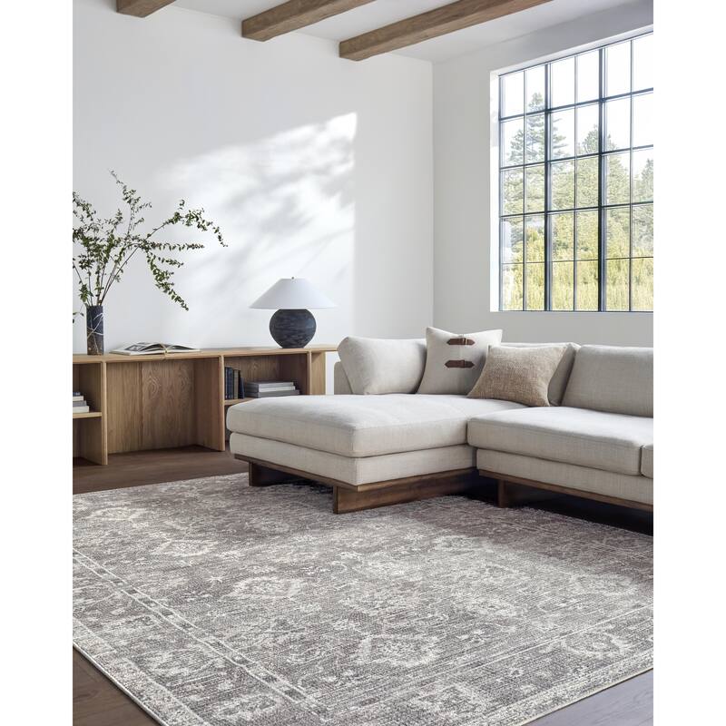 Galey Alix x Livabliss Collins Avenue II Vintage Oushak Area Rug - 3'10" x 5'7" - Brown
