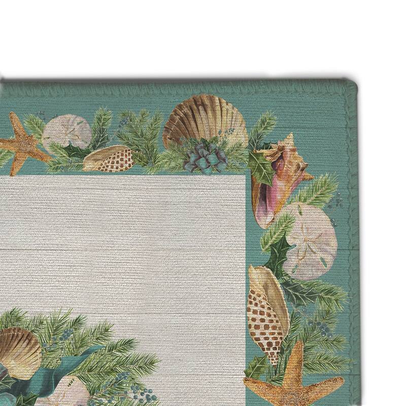 Laural Home Christmas Themed Chenille Outdoor Rug