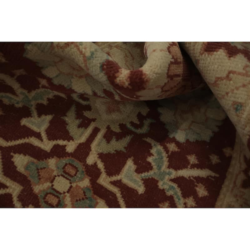 Hand Knotted Oriental 100% Wool Carpet Traditional All-Over Red Ziegler Area Rug - 3' 8'' X 2' 0''