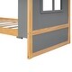 preview thumbnail 8 of 6, Grey Twin Size Solid Pine Wood House Platform Bed with Trundle, Multi Storage Shelves