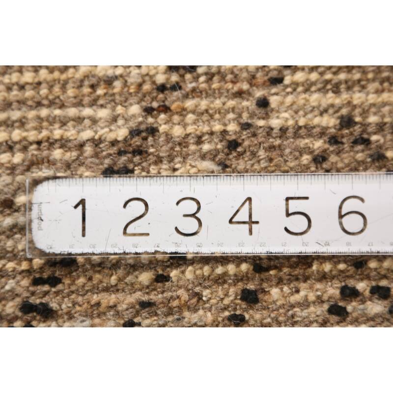 Geometric / Modern Moroccan Oriental Rug Handmade Beige Wool Carpet - 6'1" x 7'7"