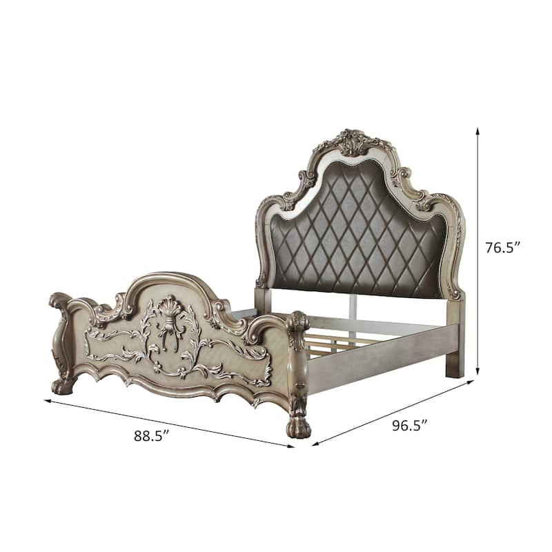 Adison Grey and Vintage Bone White Panel Bed