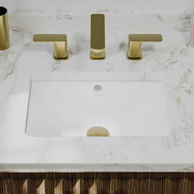 Karran 16-3/4" Undermount Vitreous China Bathroom Sink In White