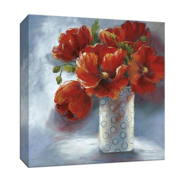 PTM Images 9-146877 PTM Canvas Collection 12" x 12" - "Arreglo en Rojo I" Giclee Flowers Art Print on Canvas