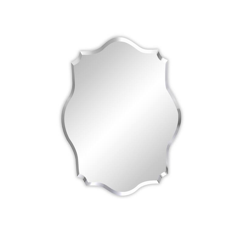 Frameless Bathroom Mirror Wall Mounted Modern Stylish Design with Contemporary Bevelled Edges