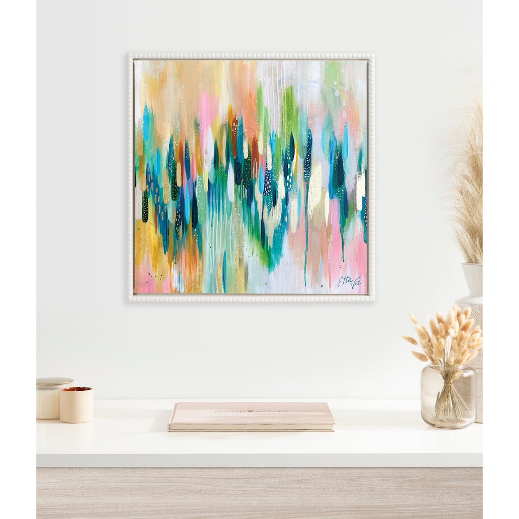 Kate and Laurel Sylvie Beaded EV Brushstroke 155 Canvas by EttaVee