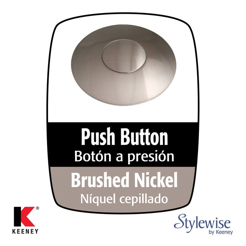 Keeney Push Button Bathroom Sink Drain without Overflow - N/A