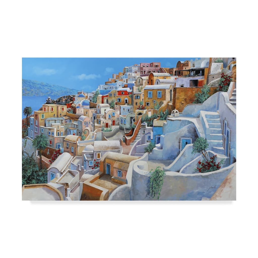Guido Borelli 'Santorini a Colori' Canvas Art