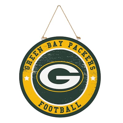Green Bay Packers Wooden Door Decor Wall Sign - Multi-Color