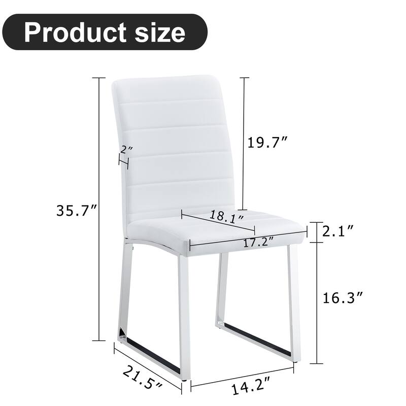 2-Pack - Premium Pu Office/Dining Chairs With High-Density Foam, Sturdy Iron Legs (Electroplate/Spray Paint), Easy Assembly