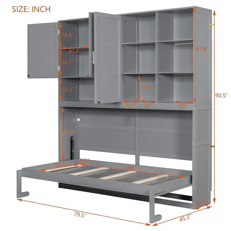 Twin Size Wall Murphy Bed