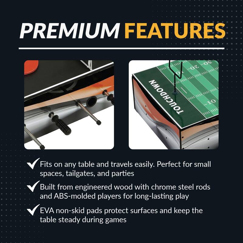 Hathaway Revolver 40-in 4-1 Tabletop Multi Combo Game with Foosball, Table Tennis, Glide Hockey, and Finger Football