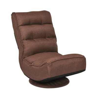 360-Degree Swivel Floor Chair with Foldable Design and Adjustable Backrest