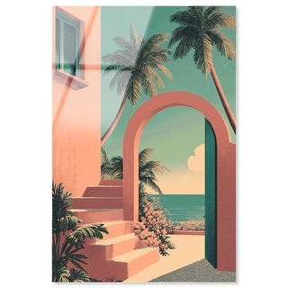 Through the Arch and Palms Coastal Art Acrylic Print by Art Remedy ...