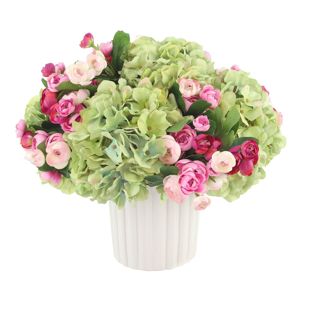 Floral Centerpiece with Hydrangeas and Ranunculus - 13