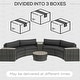 preview thumbnail 7 of 14, Outsunny 8 Piece Patio Furniture Set with 4 Rattan Sofa Chairs & 4 Tables, Outdoor Conversation Set with Storage & Umbrella Hole