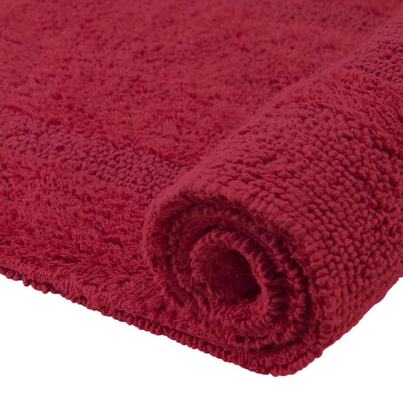 Better Trends Bath Rugs 100% Cotton Reversible Highly Water Absorbent Bathroom Rug for Shower, Sink, Bath Mats - Lux Collection