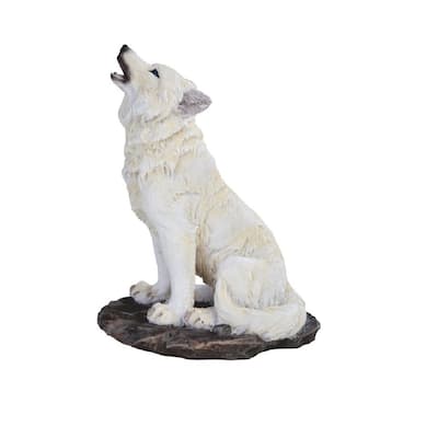 Q-Max 8"H Howling Snow Wolf Figurine