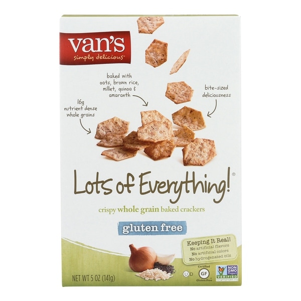 Van's Natural Foods Gluten Free Crackers - Lots of Everything - Case of 6 - 5 oz.