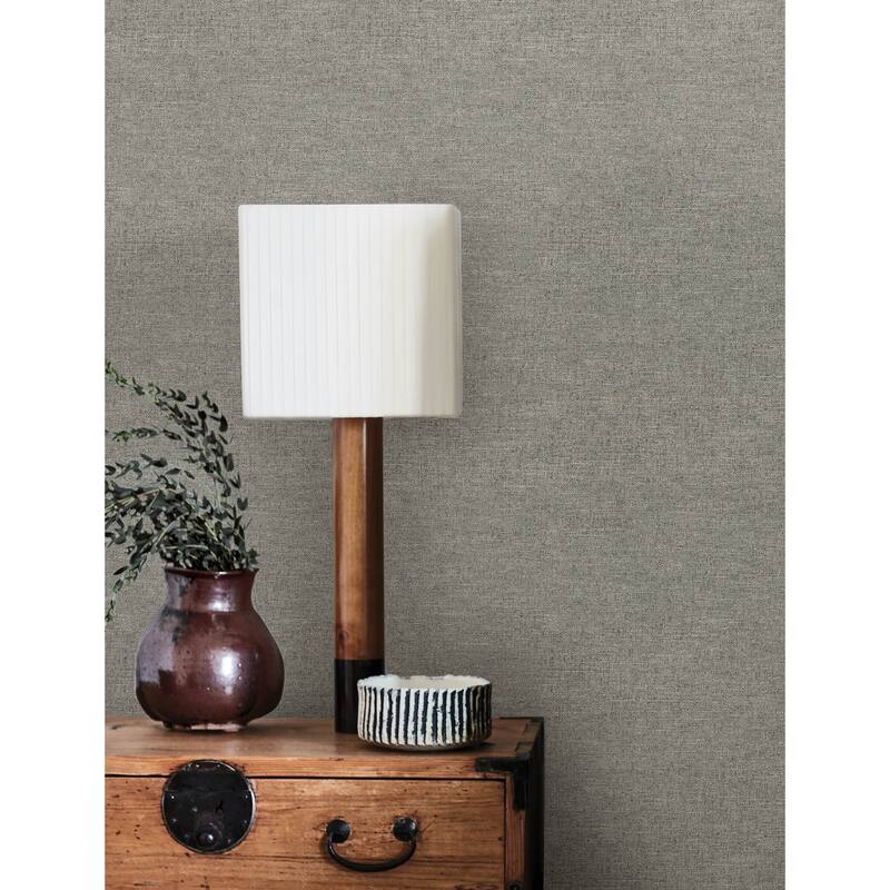 Chesapeake Chambray Grey Fabric Weave Wallpaper