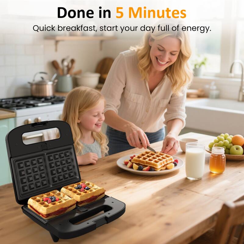 3 in 1 Electric Waffle, Grill & Sandwich Maker