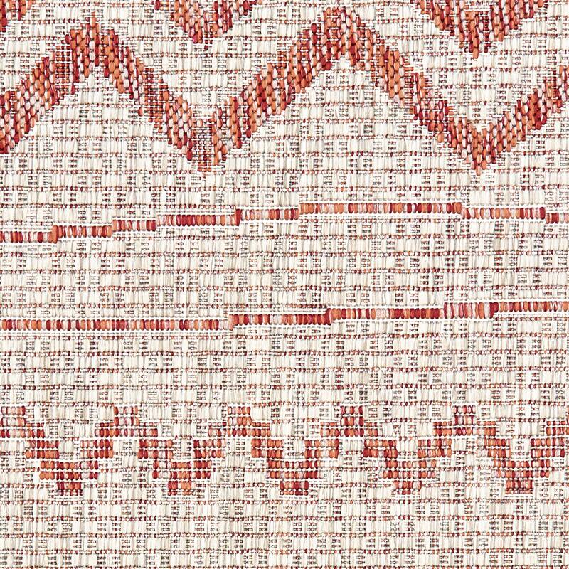 Sevita Sadie Bohemian Striped Beige/Red Durable Performance Indoor/Outdoor Area Rug