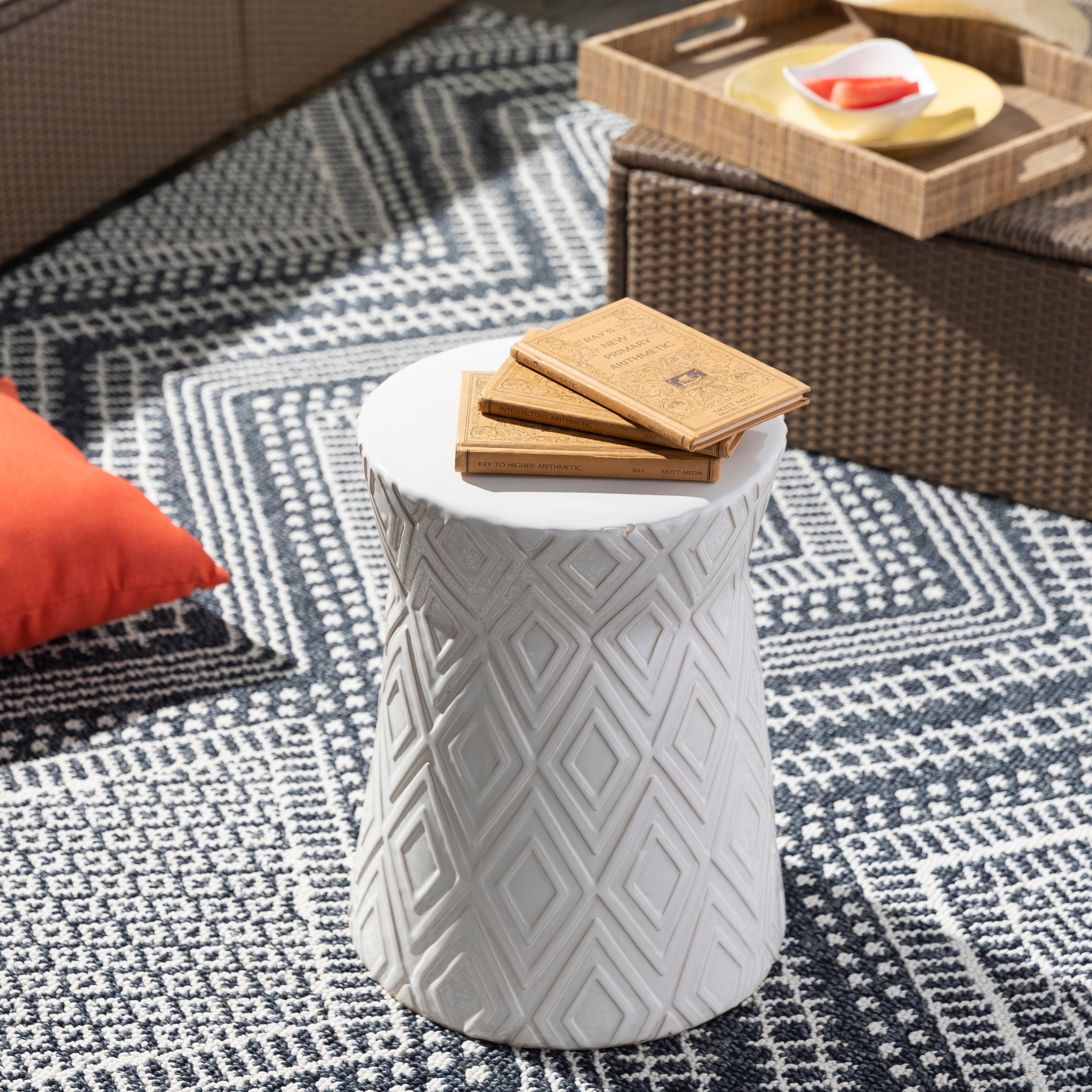 Ayda Bohemian Diamond Garden Stool