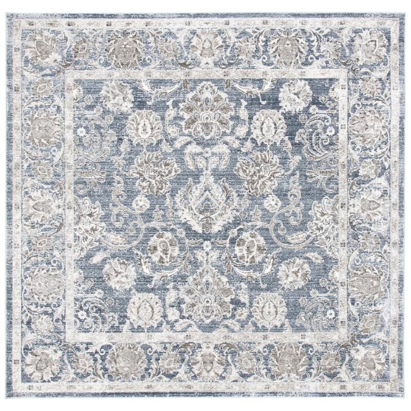 SAFAVIEH History Tami Modern Rug - 6'7" Square - Dark Grey/Ivory