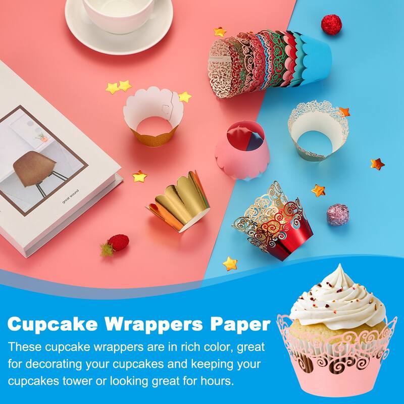 Cupcake Wrappers Paper, 50 Pack Baking Cups Standard Cloud Decor
