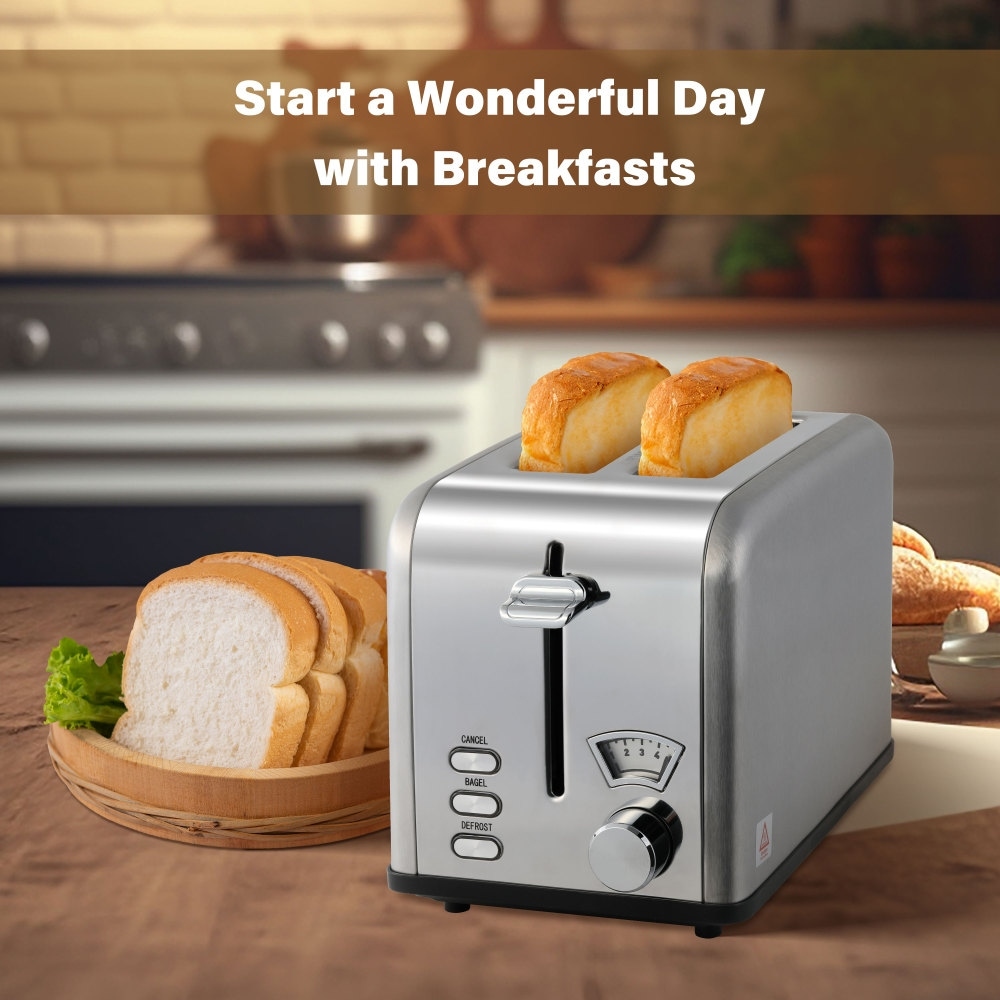 Toaster 2 Slice Toaster Long Slot with Glass Window Bagel Toasters Artisan Bread Toaster Stainless Steel Wide Slot Bed Bath Beyond 40376522