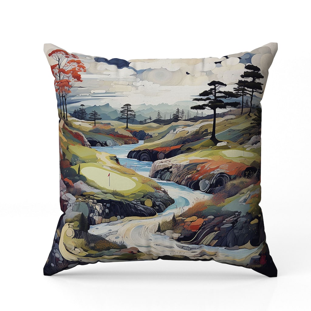 Mountain Vista Faux Suede Reversible Throw Pillow Blue and Red