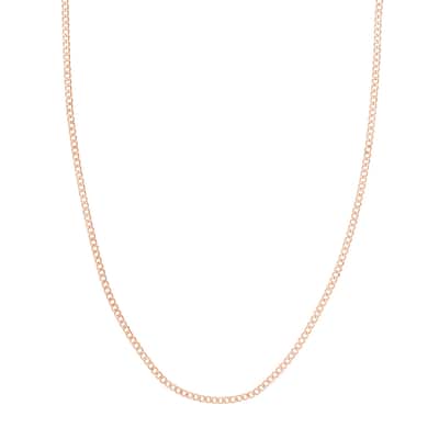 Curata 14k Yellow, Rose or White Gold 2.7mm Open Curb Chain Bracelet Lobster Lock Closure