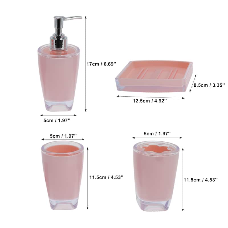 1 Set Reusable Bathroom Accessories Set for Bathroom Vanities - Pink