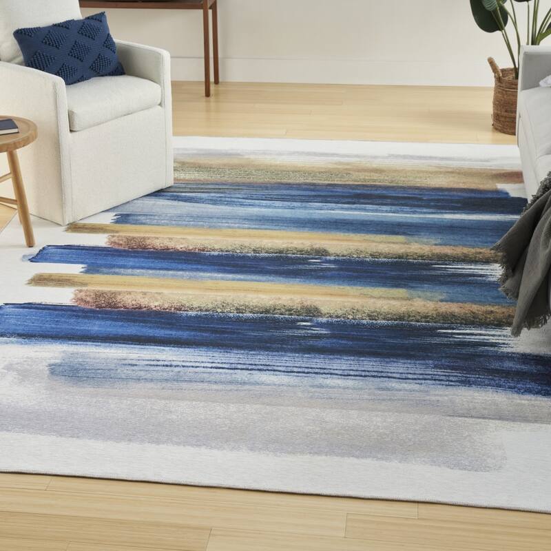 Nurim Power Loomed Abstract Non Skid Area Rug By HomeRoots - 8' x 10'