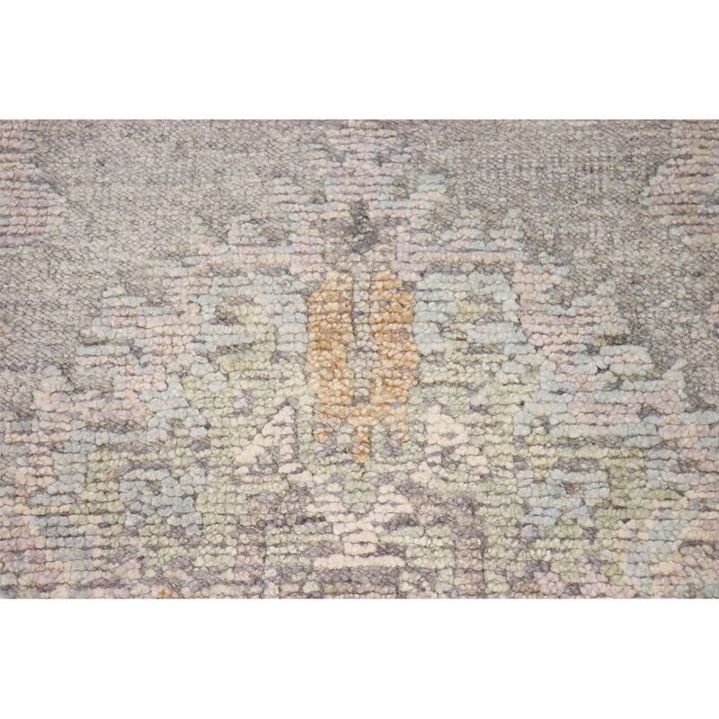 Pasargad Home Oushak Hand-Knotted Silver/Multi Wool Area Rug - 2' 9'' X 11' 0''