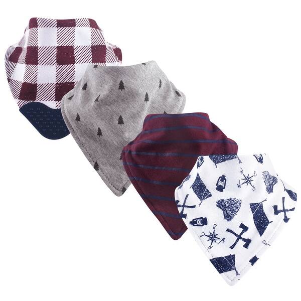 slide 1 of 1, Yoga Sprout Baby Boy Cotton Bandana Bibs 4pk, Happy Camper, One Size - Happy Camper - One Size One Size - Happy Camper