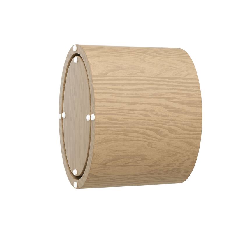 Nesting Coffee Table Set of 2 Minimalist Coffee Table with Wood Grain Veneer, Round Tea Table and End Table Set, for Living Room