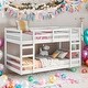 preview thumbnail 1 of 18, Twin over Twin Bunk Bed With Ladder And Solid Construction for Home White