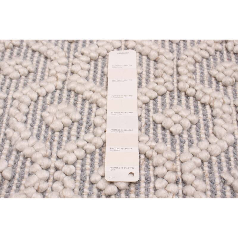 ECARPETGALLERY Braid weave Sienna Cream, Grey Wool Rug - 3'0 x 5'0