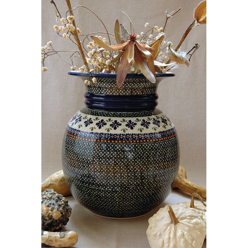 Blue Rose Polish Pottery 169 Zaklady Floor Vase