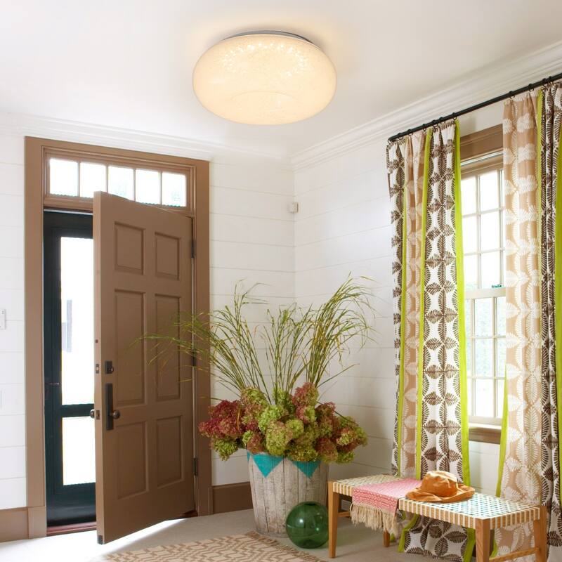 Mid Century White Glass Modern LED Flush Mount Ceiling Light