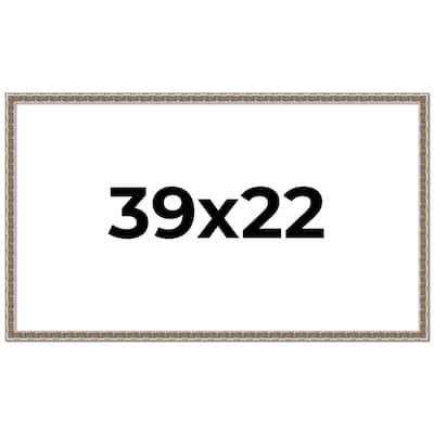 39x22 Frame Silver Versailles Ornate Solid Wood Picture Frame | 1 Inch