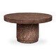 preview thumbnail 1 of 15, Poly & Bark Treso Round Concrete Coffee Table with Marble Finish