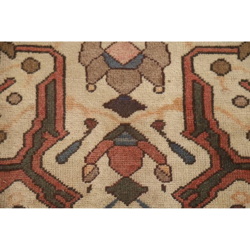 Traditional Bakhtiari Persian Vintage Rug Handmade Beige Wool Carpet - 7'1"x 10'2"