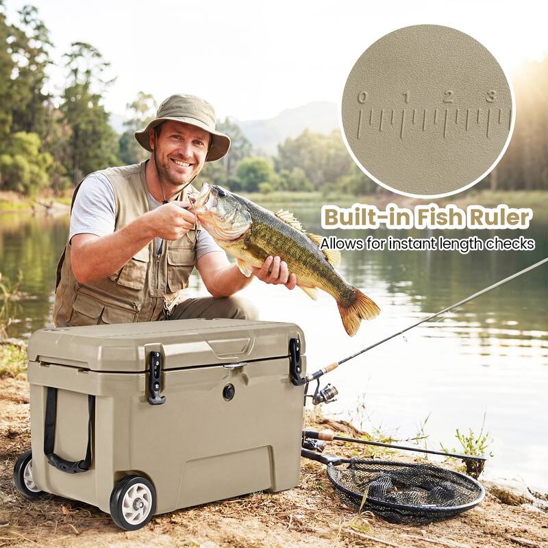 Gymax 52 Quart Portable Hard Cooler w/6-Day Ice Retention Pull Handle