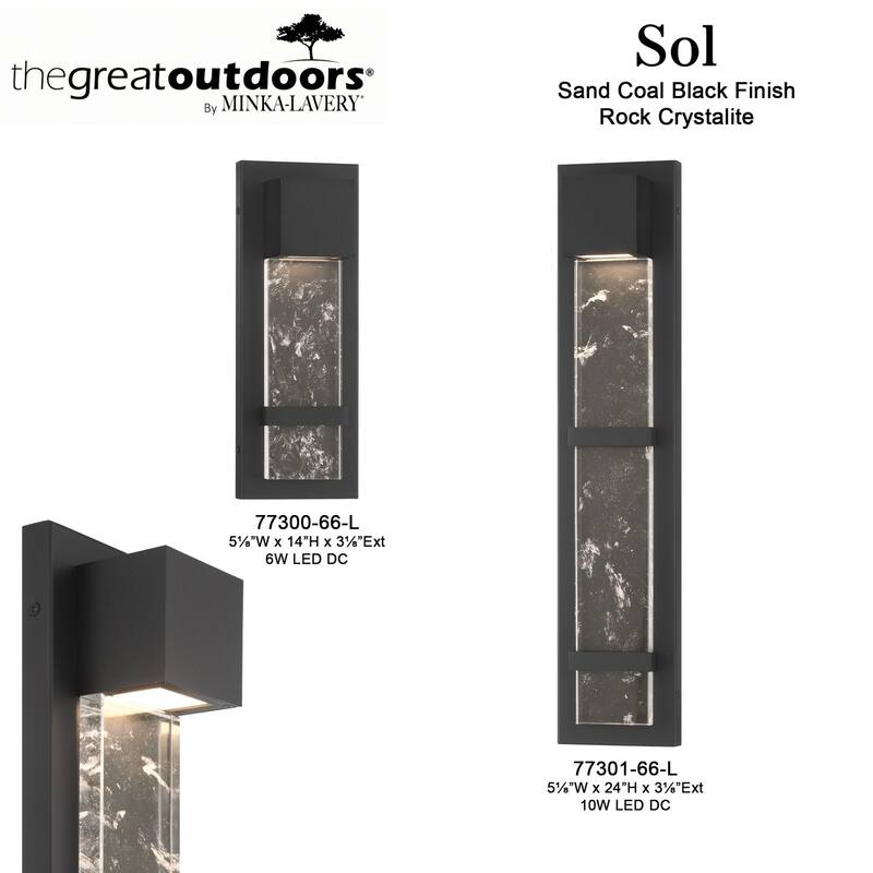 The Great Outdoors 77301-L Sol 24" Tall ADA LED Outdoor Wall Sconce
