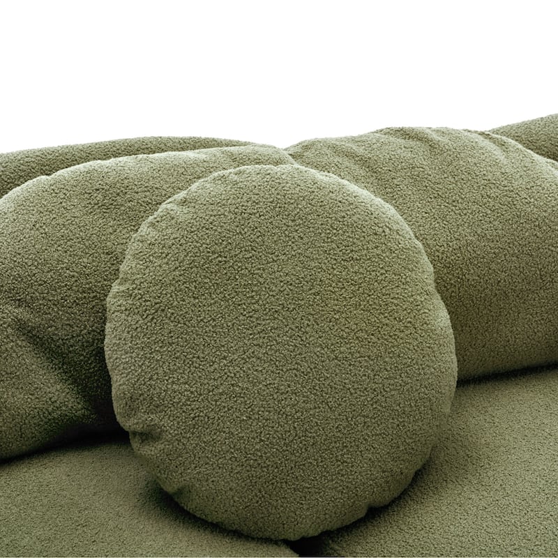 103.5" Lamb Velvet Armless Sofa with 6 Pillows and Floating Design